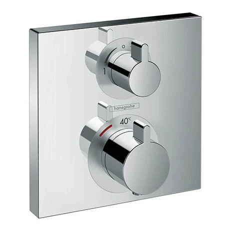Hansgrohe Ecostat Square Thermostat 2 Function Concealed Finish Set - 15714000 1 Hansgrohe Ecostat Square Thermostat 2 Function Concealed Finish Set - 15714000