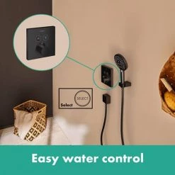 Hansgrohe ShowerSelect Thermostatic Mixer for Concealed Installation for 2 Outlets - Matt Black - 15763670 -Concealed Shower Valves Sales 15763670 D3 460