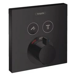 Hansgrohe ShowerSelect Thermostatic Mixer for Concealed Installation for 2 Outlets - Matt Black - 15763670