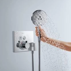 Hansgrohe ShowerSelect Thermostatic Mixer for Concealed Installation for 2 Outlets with Hose Connection and Shower Holder- 15765000 -Concealed Shower Valves Sales 15765000 D2 460