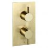 JTP Vos Brushed Brass Twin Outlet Thermostatic Concealed Shower Valve