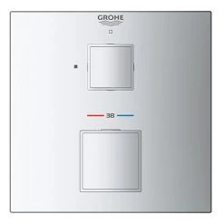 Grohe Grohtherm Cube 1-Outlet Thermostatic Shower Mixer Trim with Shut-Off Valve - 24153000