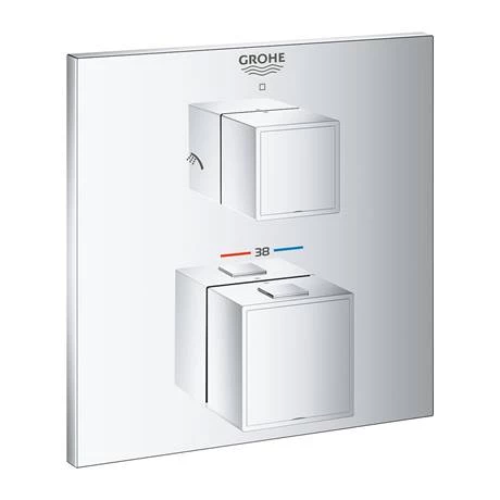 Grohe Grohtherm Cube 2-Outlet Thermostatic Shower Mixer Trim with Diverter Valve - 24154000 2 Grohe Grohtherm Cube 2-Outlet Thermostatic Shower Mixer Trim with Diverter Valve - 24154000 - Image 2