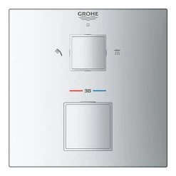 Grohe Grohtherm Cube 2-Outlet Thermostatic Shower Mixer Trim with Diverter Valve - 24154000