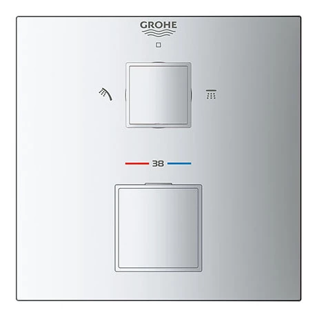 Grohe Grohtherm Cube 2-Outlet Thermostatic Shower Mixer Trim with Diverter Valve - 24154000 1 Grohe Grohtherm Cube 2-Outlet Thermostatic Shower Mixer Trim with Diverter Valve - 24154000