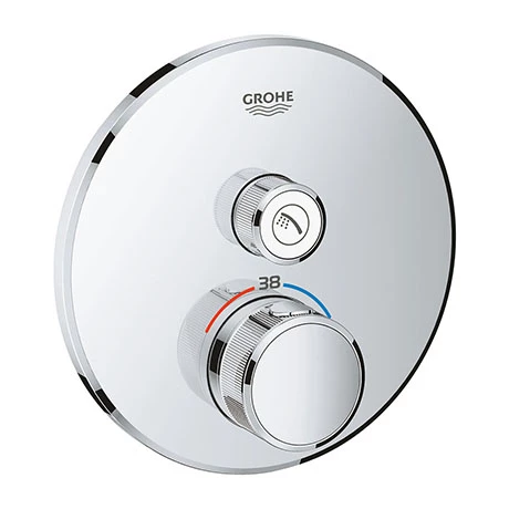 Grohe Grohtherm SmartControl Thermostat Round 1 Outlet Concealed Mixer Trim - 29118000 1 Grohe Grohtherm SmartControl Thermostat Round 1 Outlet Concealed Mixer Trim - 29118000
