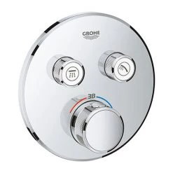Grohe Grohtherm SmartControl Thermostat Round 2 Outlet Concealed Mixer Trim - 29119000