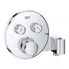 Grohe Grohtherm SmartControl Thermostat Round 2 Outlet Concealed Mixer Trim with Integrated Shower Holder - 29120000