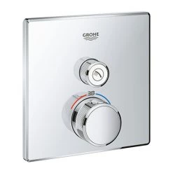 Grohe Grohtherm SmartControl Thermostat Square 1 Outlet Concealed Mixer Trim - 29123000