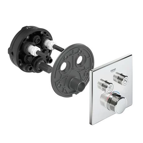 Grohe Grohtherm SmartControl Thermostat Square 2 Outlet Concealed Mixer Trim - 29124000 4 Grohe Grohtherm SmartControl Thermostat Square 2 Outlet Concealed Mixer Trim - 29124000 - Image 4