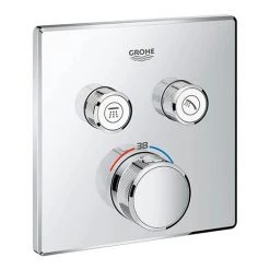 Grohe Grohtherm SmartControl Thermostat Square 2 Outlet Concealed Mixer Trim - 29124000