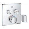 Grohe Grohtherm SmartControl Thermostat Square 2 Outlet Concealed Mixer Trim with Integrated Shower Holder - 29125000