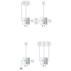 Grohe SmartControl Square 3 Outlet Concealed Mixer Trim - 29149000 -Concealed Shower Valves Sales 29149000 D2 460