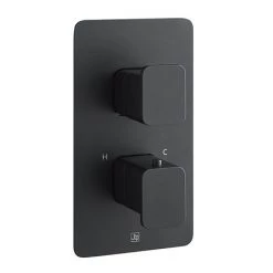 JTP Hix Matt Black Twin Outlet Thermostatic Concealed Shower Valve