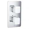 JTP Axel Twin Outlet Thermostatic Concealed Shower Valve with Matt White Handles