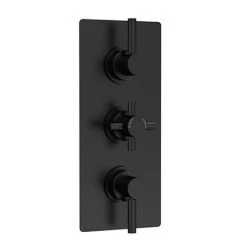 Hudson Reed Tec Pura Plus Triple Concealed Thermostatic Shower Valve - Matt Black - A4003