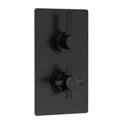 Hudson Reed Tec Pura Concealed Twin Shower Valve with Built-in Diverter - Matt Black - A4007