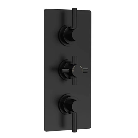 Hudson Reed Tec Pura Plus Concealed Thermostatic Triple Shower Valve with Diverter - Matt Black - A4023 1 Hudson Reed Tec Pura Plus Concealed Thermostatic Triple Shower Valve with Diverter - Matt Black - A4023