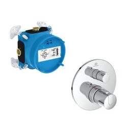 Ideal Standard Ceratherm T100 Chrome Built-In Thermostatic 1 Outlet Round Shower Mixer + Easybox