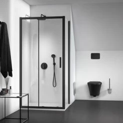 Ideal Standard Silk Black Ceratherm T100 Built-In Thermostatic 2 Outlet Bath Shower Mixer -Concealed Shower Valves Sales A5814XG D3 460
