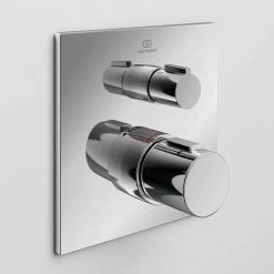 Ideal Standard Ceratherm C100 Chrome Built-In Thermostatic 1 Outlet Square Shower Mixer + Easybox 6 Ideal Standard Ceratherm C100 Chrome Built-In Thermostatic 1 Outlet Square Shower Mixer + Easybox -Concealed Shower Valves Sales A6956AA A1000NU D2 460