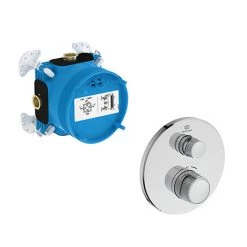 Ideal Standard Ceratherm Navigo Chrome Built-In Thermostatic 1 Outlet Round Shower Mixer + Easybox