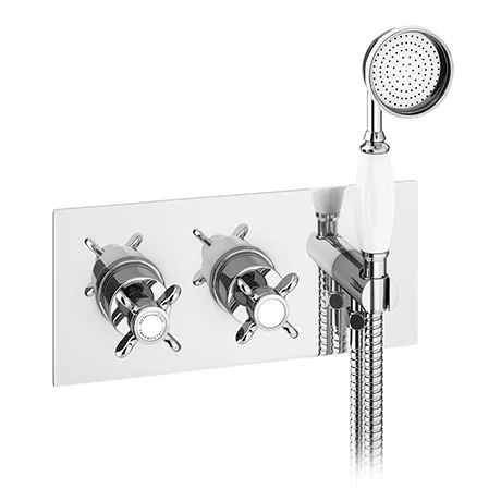 Astoria Traditional Concealed Thermostatic 2-Way Shower Valve with Handset 1 Astoria Traditional Concealed Thermostatic 2-Way Shower Valve with Handset