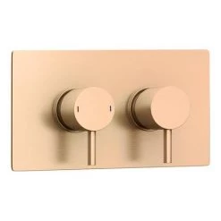 Arezzo Brushed Bronze Round Modern Twin Concealed Shower Valve with Diverter -Concealed Shower Valves Sales AVLVBRZ2 d3 460