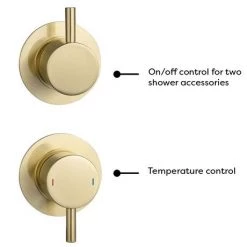 Arezzo Brushed Brass Concealed Individual Diverter + Thermostatic Control Shower Valve -Concealed Shower Valves Sales AZBB39 n d2 460