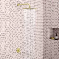 Arezzo Brushed Brass Round Concealed Manual Shower Valve -Concealed Shower Valves Sales AZBBMSV d3 460