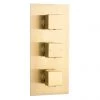 Arezzo Square Triple Concealed Thermostatic Shower Valve - Brushed Brass