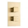 Arezzo Brushed Brass Square Modern Twin Concealed Shower Valve