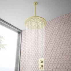 Arezzo Brushed Brass Round Modern Twin Concealed Shower Valve 9 Arezzo Brushed Brass Round Modern Twin Concealed Shower Valve -Concealed Shower Valves Sales AZBBSV d6 460