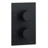 Arezzo Fluted Round Modern Twin Concealed Shower Valve - Matt Black