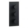 Arezzo Fluted Round Modern Triple Concealed Shower Valve - Matt Black