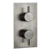 Arezzo Brushed Gunmetal Grey Round Modern Twin Concealed Shower Valve