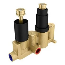 Arezzo Matt Black Industrial Style Round Modern Twin Concealed Shower Valve -Concealed Shower Valves Sales AZMBIV1 d2 460