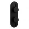 Arezzo Matt Black Round Twin Concealed Shower Valve w. Diverter + Oval Backplate