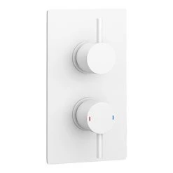 Arezzo Matt White Round Modern Twin Concealed Shower Valve