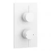 Arezzo Matt White Round Modern Twin Concealed Shower Valve with Diverter