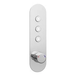 Arezzo Chrome Industrial Style Push Button Shower Valve (3 Outlets)