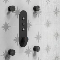Arezzo Matt Black Industrial Style Push Button Shower Valve (3 Outlets) 9 Arezzo Matt Black Industrial Style Push Button Shower Valve (3 Outlets) -Concealed Shower Valves Sales AZPB03RMB d6 460