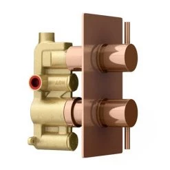 Arezzo Rose Gold Round Modern Twin Concealed Shower Valve -Concealed Shower Valves Sales AZRGSV nw d3 460