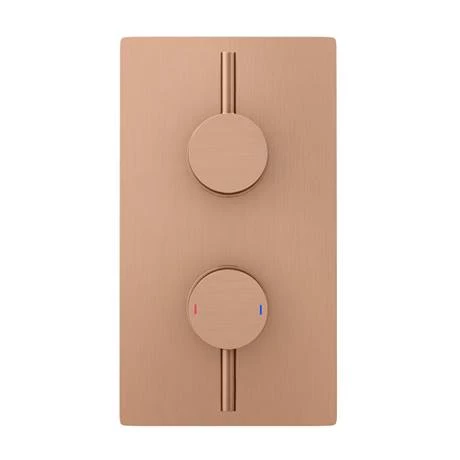 Arezzo Rose Gold Round Modern Twin Concealed Shower Valve with Diverter 4 Arezzo Rose Gold Round Modern Twin Concealed Shower Valve with Diverter - Image 4