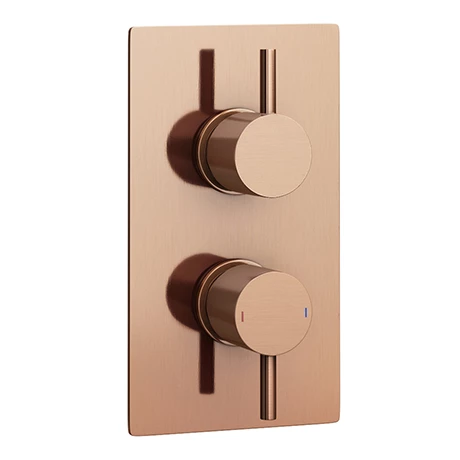 Arezzo Rose Gold Round Modern Twin Concealed Shower Valve with Diverter 1 Arezzo Rose Gold Round Modern Twin Concealed Shower Valve with Diverter