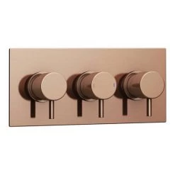 Arezzo Rose Gold Round Modern Triple Concealed Shower Valve -Concealed Shower Valves Sales AZRGTSV n d1 460