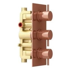 Arezzo Rose Gold Round Modern Triple Concealed Shower Valve -Concealed Shower Valves Sales AZRGTSV n d2 460