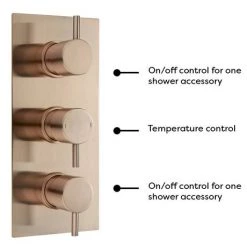 Arezzo Rose Gold Round Modern Triple Concealed Shower Valve -Concealed Shower Valves Sales AZRGTSV n d4 460