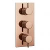 Arezzo Rose Gold Round Modern Triple Concealed Shower Valve