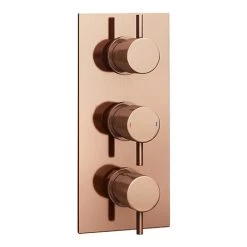 Arezzo Rose Gold Round Modern Triple Concealed Shower Valve